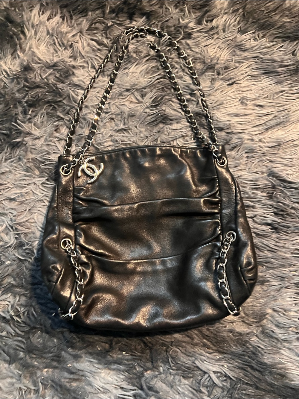 Chanel Sharpei soft hobo shoulder bag with Chain